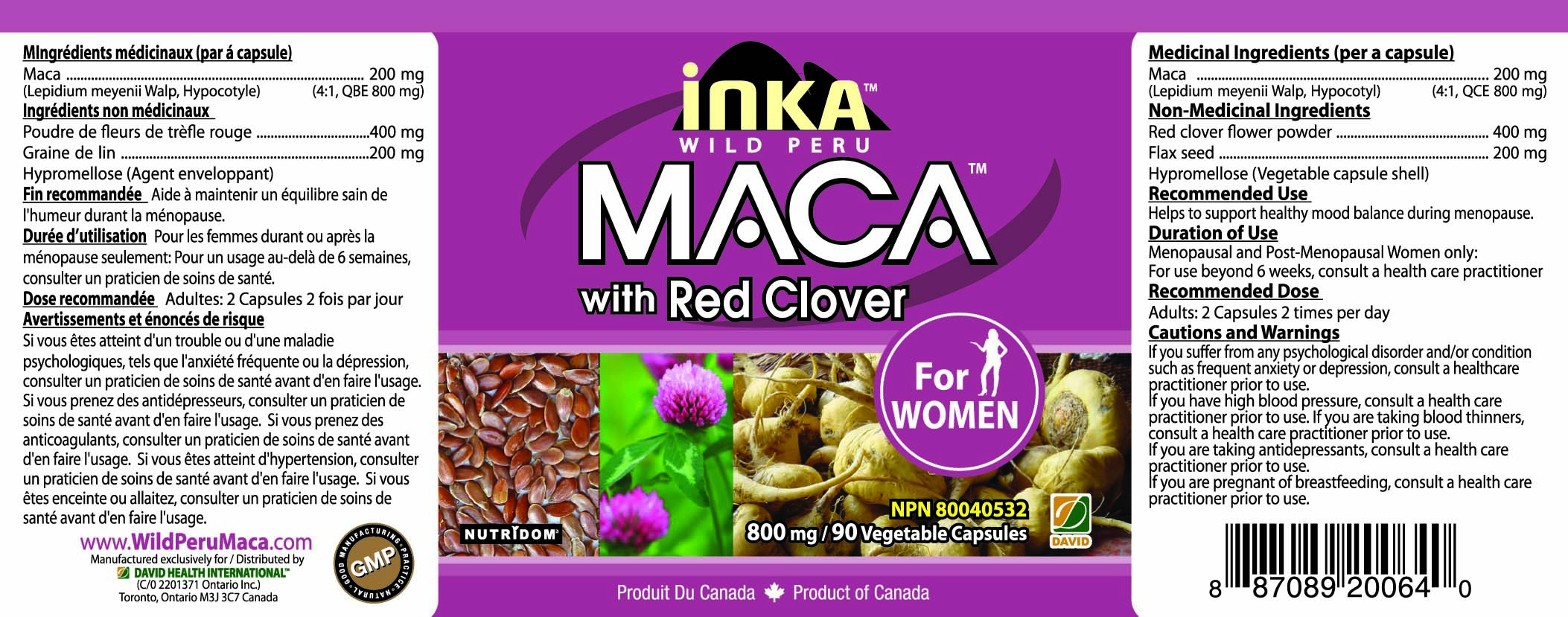 INKA(WILD PERU) MACA WITH RED CLOVER FOR WOMEN
